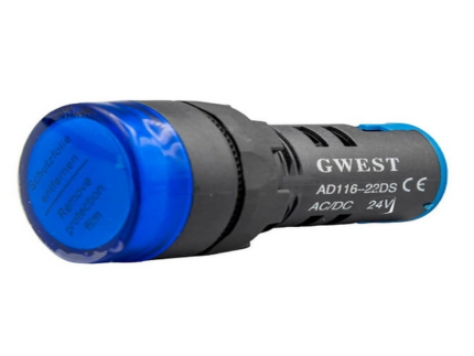 GWEST GWEST-6614 22-24V-M Ø22mm LED SİNYAL LAMBASI 24VAC/DC MAVİ