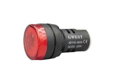 GWEST GWEST-6631 16-24V-K Ø16mm LEDLİ SİNYAL LAMBA 24VAC/DC KIRMIZI