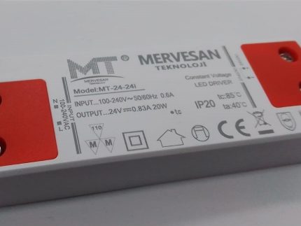 Mervesan 24W 24V 1A Plastik Kasa Sabit Voltaj AC/DC (SMPS) Adaptör MT-24-24İ