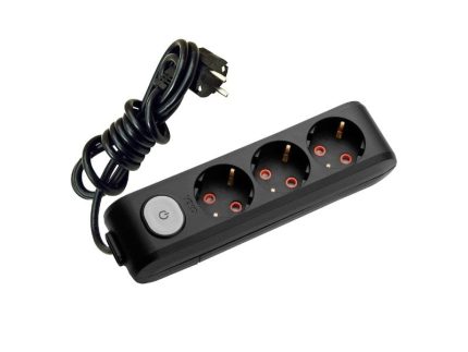 Viko Multi-let Üçlü Priz Anahtarlı Topraklı Kablolu Ç.K. - 2 Metre Siyah 90 13 73 02