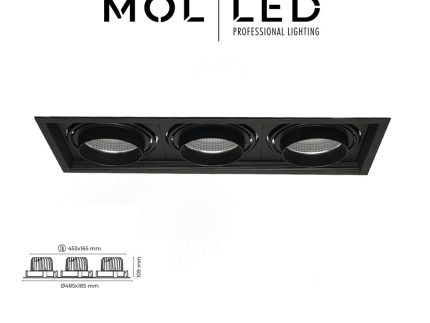 40W Sıva Altı Üçlü Yuvarlak Led Spot