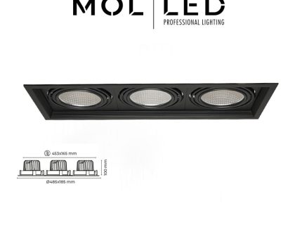 40W Sıva Altı Üçlü Yuvarlak Led Spot