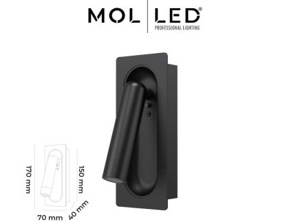 Molled Yatak Başı Led Aplik Siyah