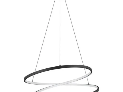 Eglo 901138 "RUOTALE" 70 Cm Çapında Alüminyum, Çelik Siyah Sarkıt Avize