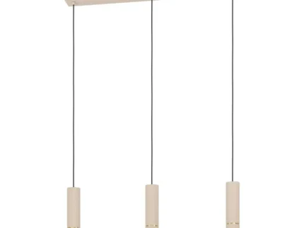 Eglo 901152 "CAMINIA" 110 Cm Yüksekliğinde Çelik Kum Rengi, Fırçalanmış Pirinç Sarkıt Avize