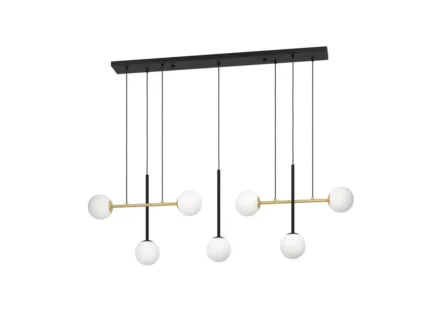Eglo 390178 "PAZ" 150 Cm Yüksekliğinde Çelik Siyah, Fırçalanmış Pirinç Sarkıt Avize