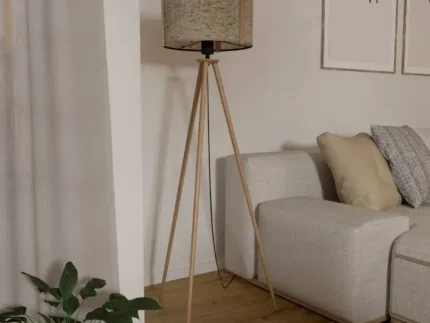 Eglo 390326 "HONTONGAS" 150 Cm Yüksekliğinde Ahşap, Çelik Köşe Lambası Lambader